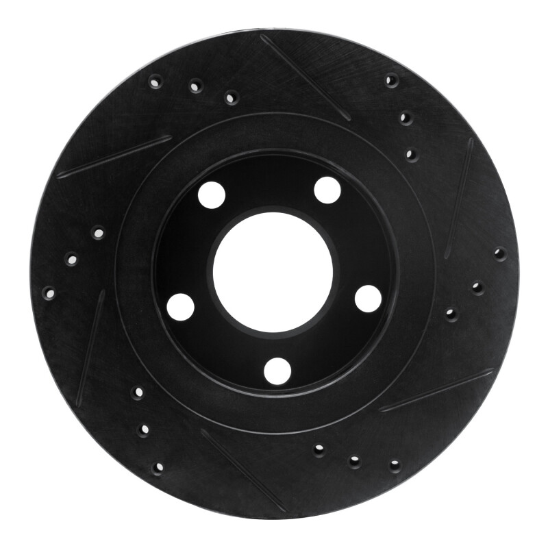 Audi A8 Brake Rotor (1) - Rear Left - R1 Concepts - Drilled & Slotted - Black - `00-`03